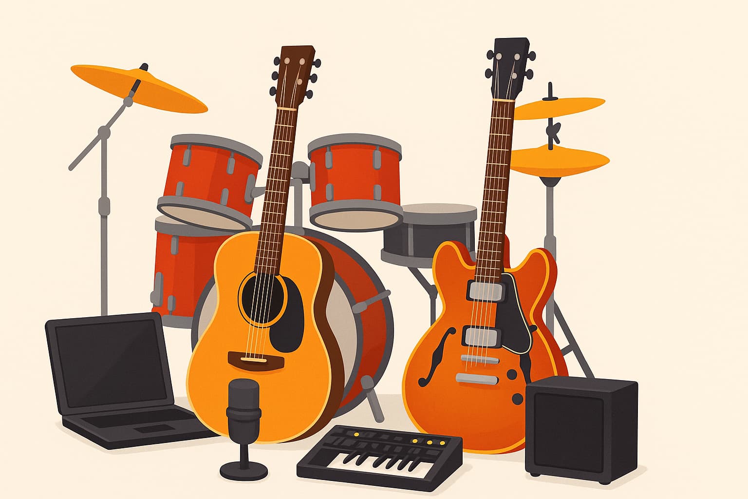 سازهای رایج در موسیقی پاپ