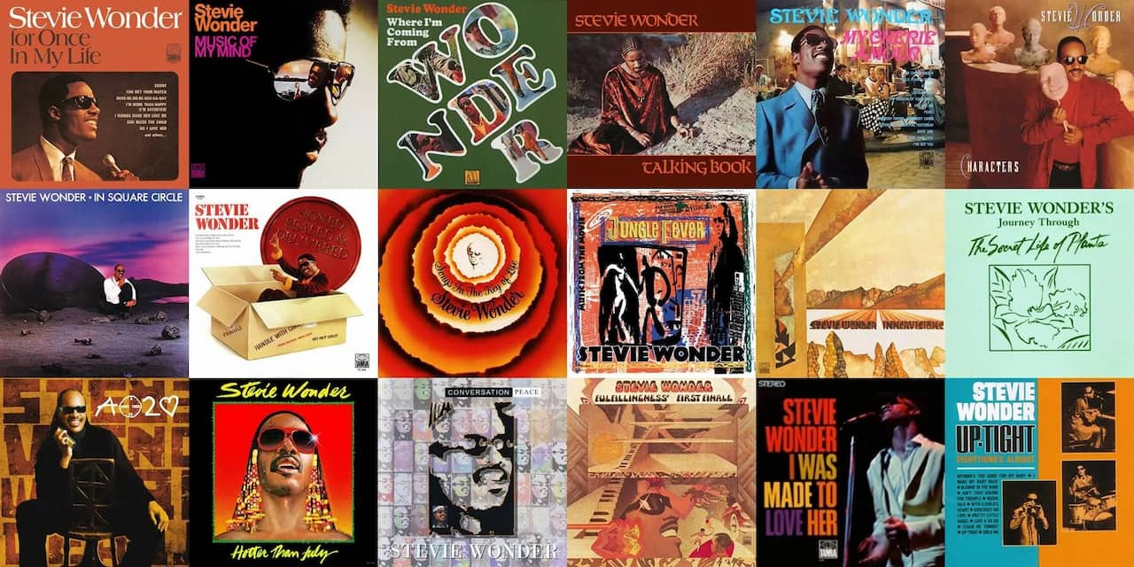 تصویر موزاییکی از آلبوم های استیوی واندر