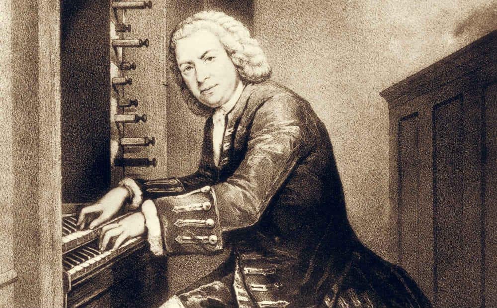 یوهان سباستین باخ در حال نواختن ارگان