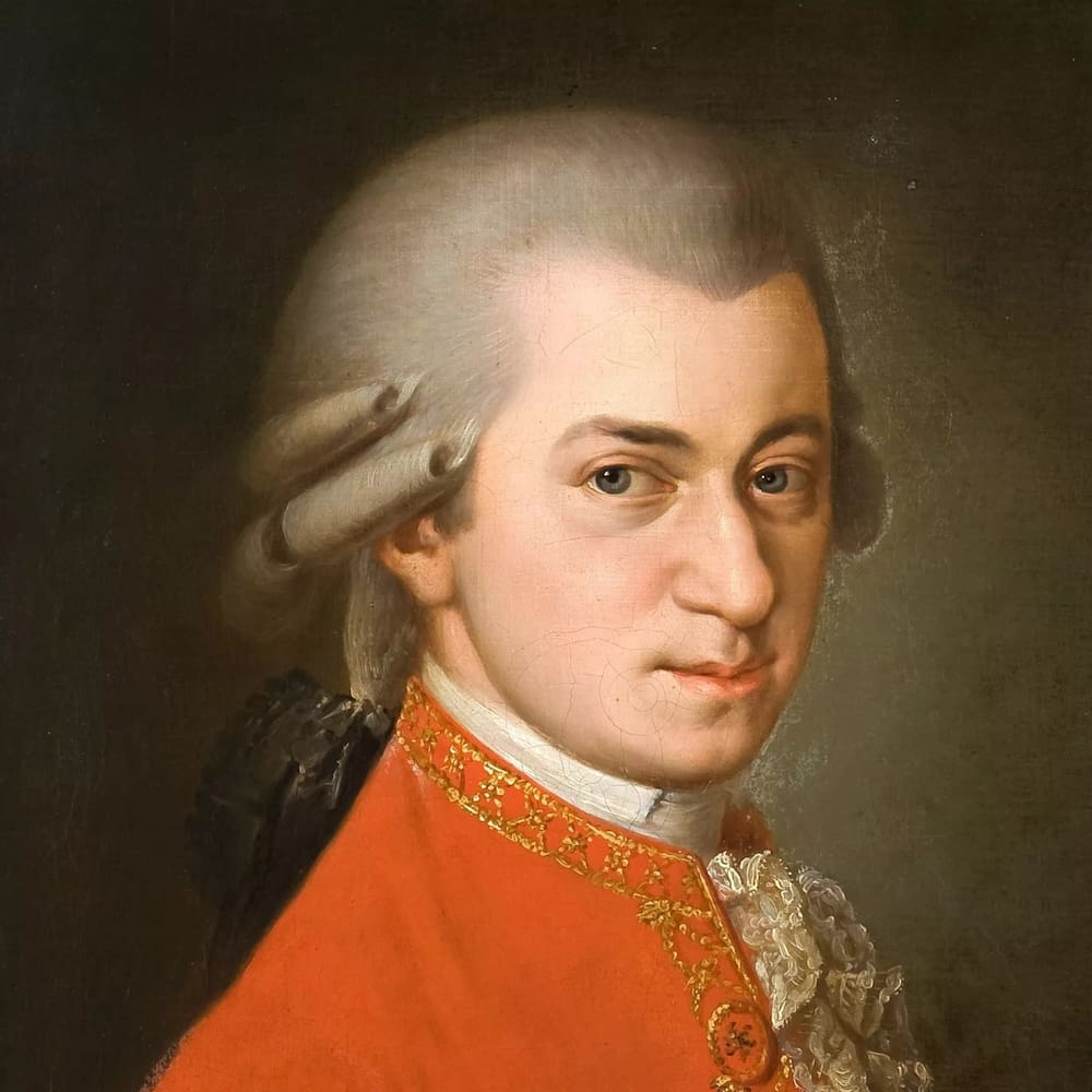 ولفگانگ آمادئوس موتسارت - پرتره به طول نیم تنه، رنگ روغن روی بوم، اثر باربارا کرافت، ۱۸۱۹